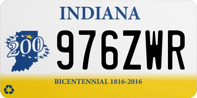 IN license plate 976ZWR
