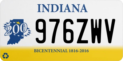 IN license plate 976ZWV