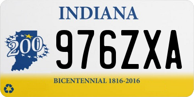 IN license plate 976ZXA