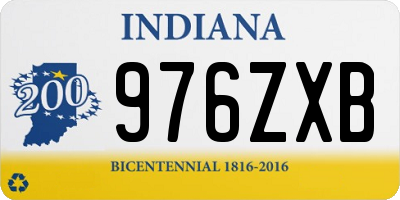 IN license plate 976ZXB