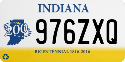 IN license plate 976ZXQ