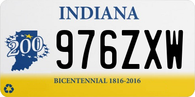 IN license plate 976ZXW