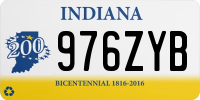 IN license plate 976ZYB