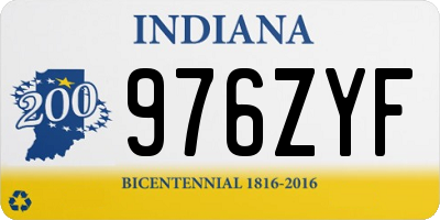 IN license plate 976ZYF