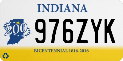 IN license plate 976ZYK