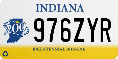 IN license plate 976ZYR