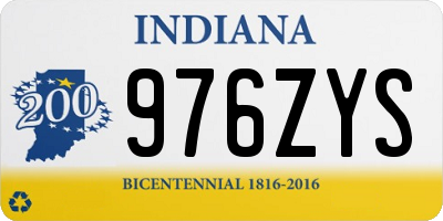 IN license plate 976ZYS