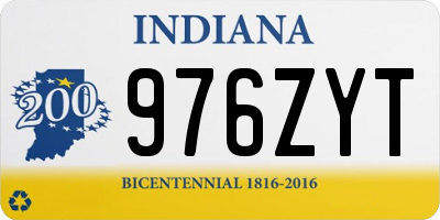 IN license plate 976ZYT