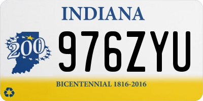 IN license plate 976ZYU