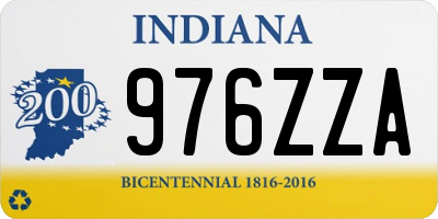 IN license plate 976ZZA