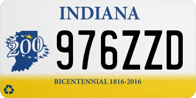 IN license plate 976ZZD