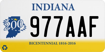IN license plate 977AAF