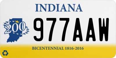 IN license plate 977AAW