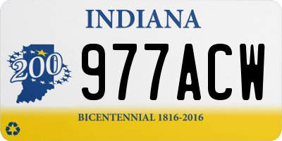IN license plate 977ACW