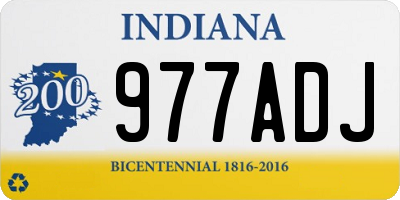 IN license plate 977ADJ