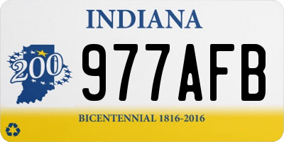 IN license plate 977AFB
