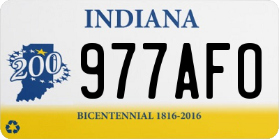 IN license plate 977AFO