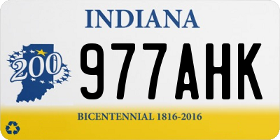 IN license plate 977AHK