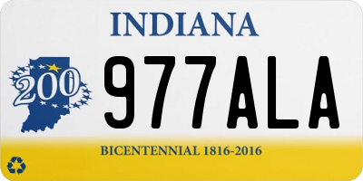 IN license plate 977ALA