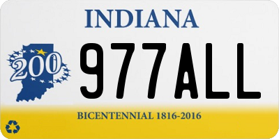 IN license plate 977ALL