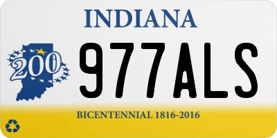 IN license plate 977ALS