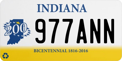 IN license plate 977ANN