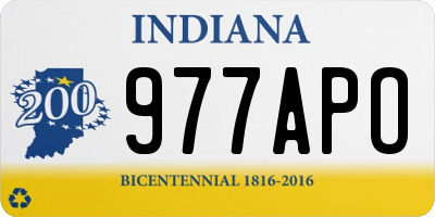 IN license plate 977APO