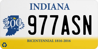 IN license plate 977ASN