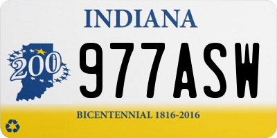 IN license plate 977ASW