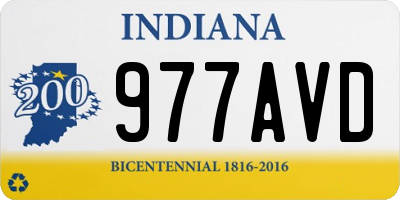IN license plate 977AVD