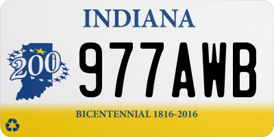 IN license plate 977AWB