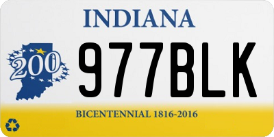 IN license plate 977BLK