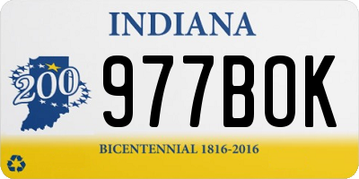 IN license plate 977BOK