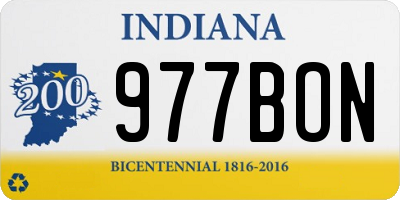 IN license plate 977BON