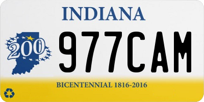 IN license plate 977CAM