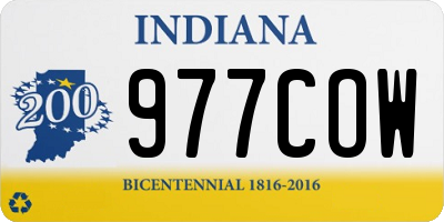 IN license plate 977COW