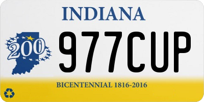 IN license plate 977CUP