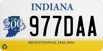 IN license plate 977DAA