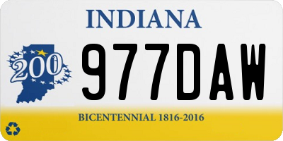 IN license plate 977DAW