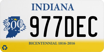 IN license plate 977DEC