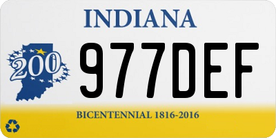 IN license plate 977DEF