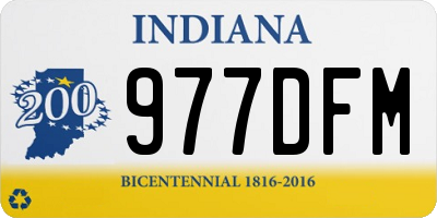 IN license plate 977DFM