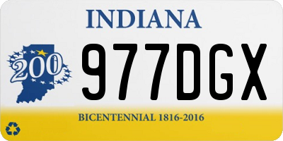 IN license plate 977DGX