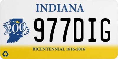 IN license plate 977DIG