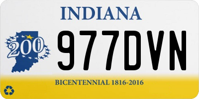 IN license plate 977DVN