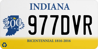 IN license plate 977DVR