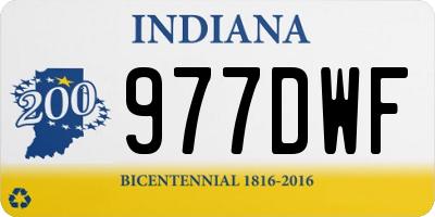 IN license plate 977DWF