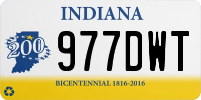 IN license plate 977DWT