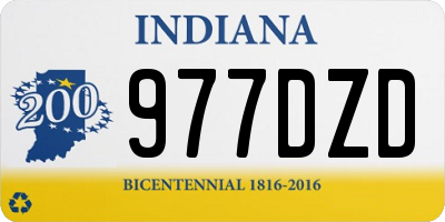 IN license plate 977DZD