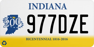 IN license plate 977DZE